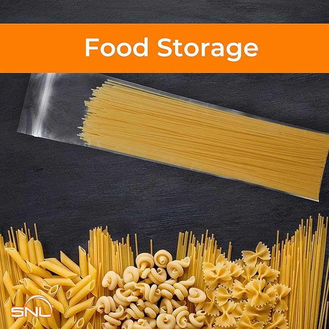 SNL Quality Zipper Lock Reclosable Clear Disposable Plastic Bags, Strong | 3" X 12" - 2 MIL - 100 Bags