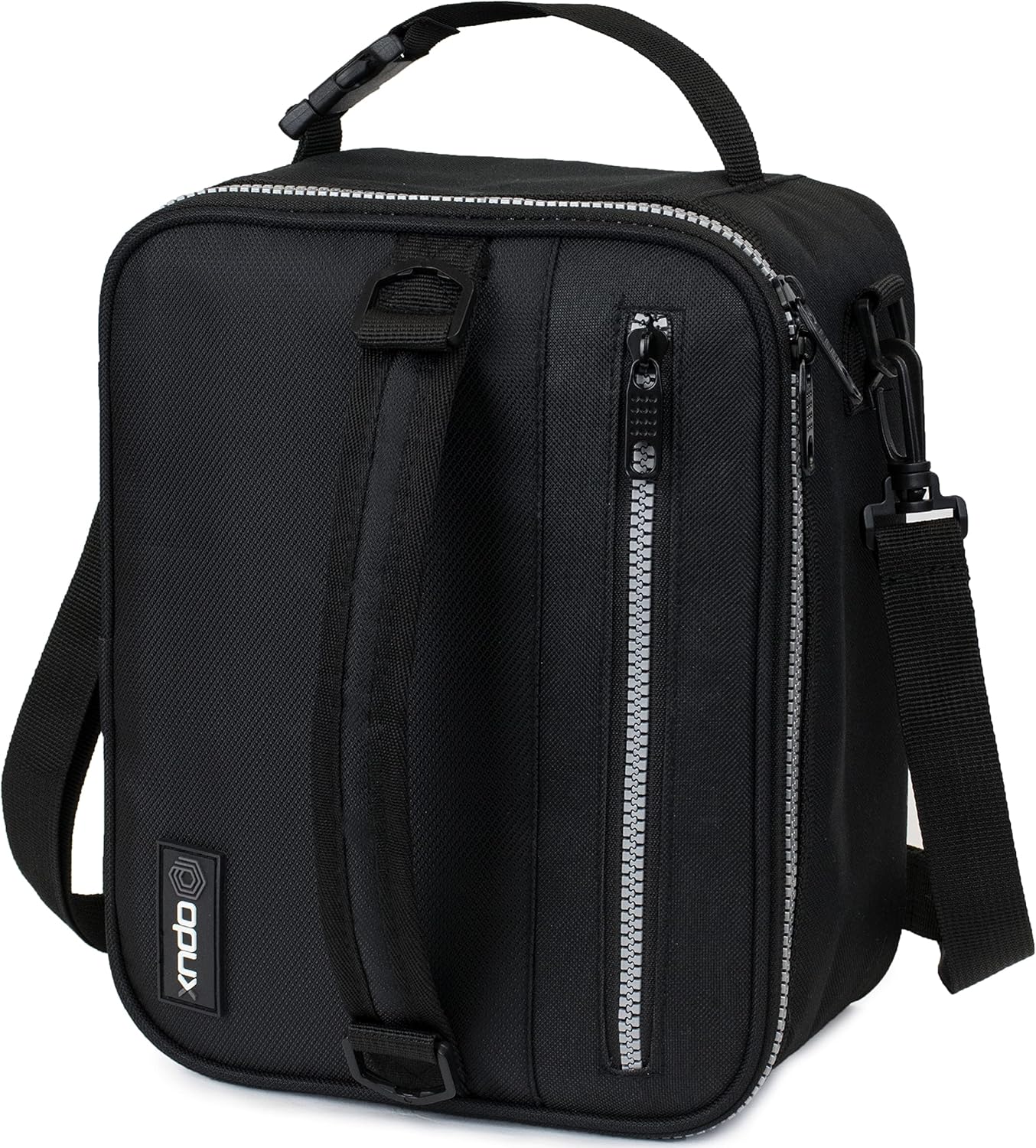 opux Insulated Lunch Box for Men Women Adult, Compact Lunch Bag for Kids Boy Girl Teen, Soft Lunch Cooler Bag for Work School, Leakproof Lunchbox Lunch Pail with Clip-on Buckle, Black