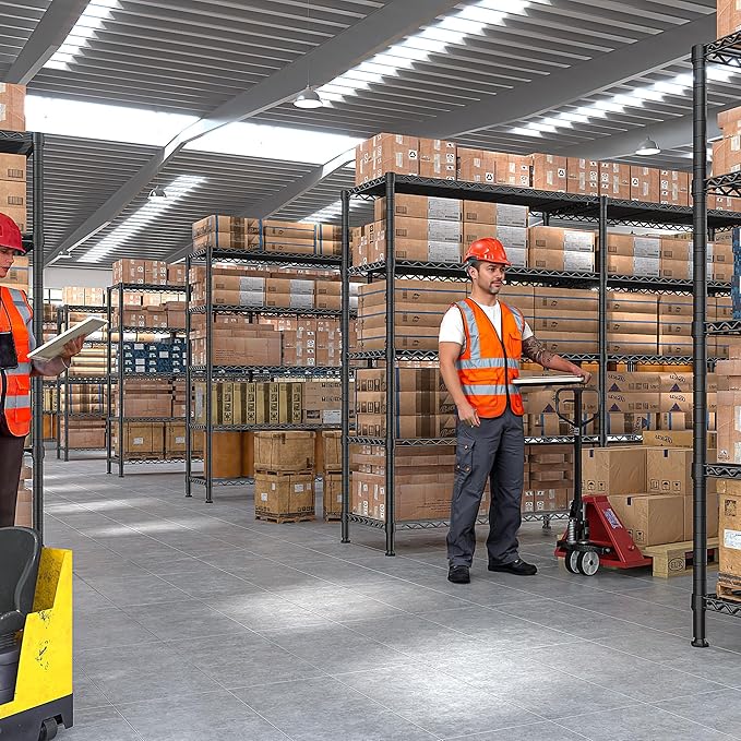 REIBII 70" W Storage Shelves Heavy Duty Load 1600LBS, Metal Shelving 5-Tier Wire Shelving Unit Metal Shelves for Storage Adjustable Shelving Rack for Pantry Kitchen 70" W*15.8" D*72.4" H, 2 Pack