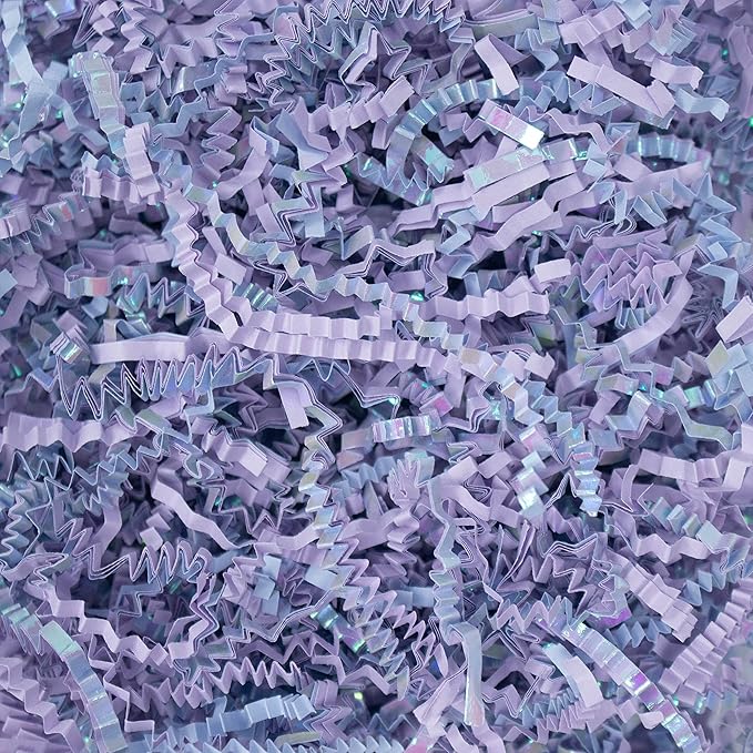 MagicWater Crinkle Cut Paper for Gift Baskets - 2LB - Diamond Lavender - Perfect for Shredded Paper Filler, Basket Filler, Gift Boxes, Bridesmaid Gifts, Halloween Stuffers & More – For All Occasions