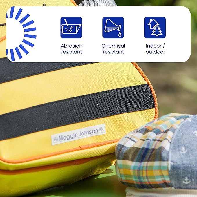 Brother Genuine P-Touch TZe, Navy Blue Print on White Fabric Label Tape (TZeFA3),1/2in x 9.8ft (12mm x 3m), for Select P-Touch Label Makers, Can be Ironed onto Virtually Any Cotton Item, Washable