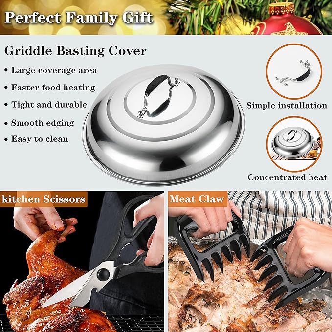 ROMANTICIST Professional Grade Griddle Accessories Kit - 30PCS Flat Top Grill Tools Set for Breakfast, Outdoor Grilling, Teppanyaki - Heavy Duty Griddle Spatula Scraper Burger Press - Ideal Grill Set