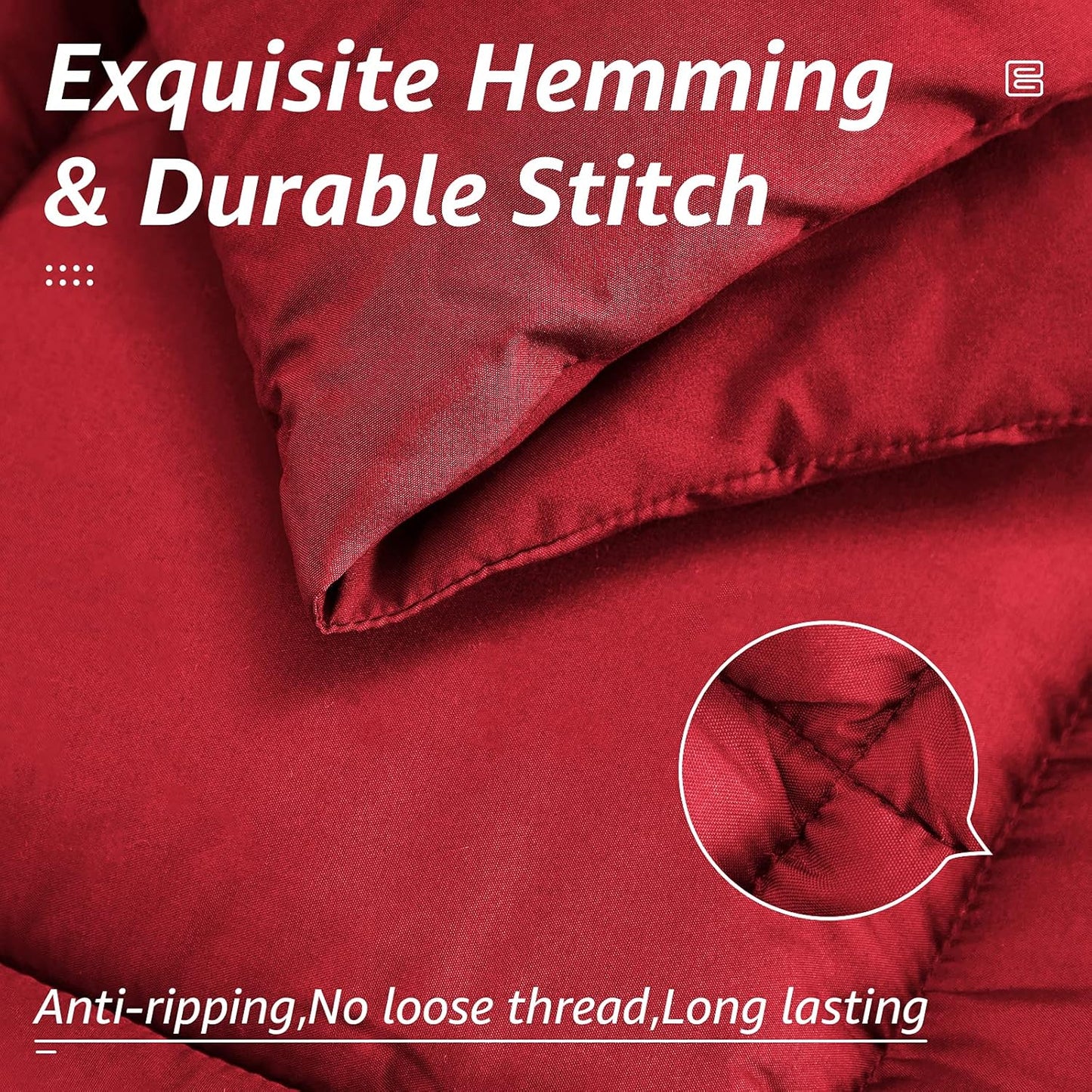 HYLEORY All Season Full Size Bed Comforter - Cooling Down Alternative Quilted Duvet Insert with Corner Tabs - Winter Warm - Machine Washable - Red