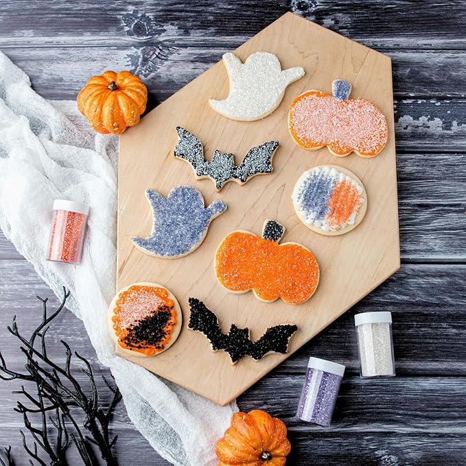 Sweets Indeed Sprinkles, 4 Pack, Edible Sprinkle Mix, Perfect for Cake Decorations, Baking, Ice Cream, Cookies, Cupcake Topper (Halloween Sugar)