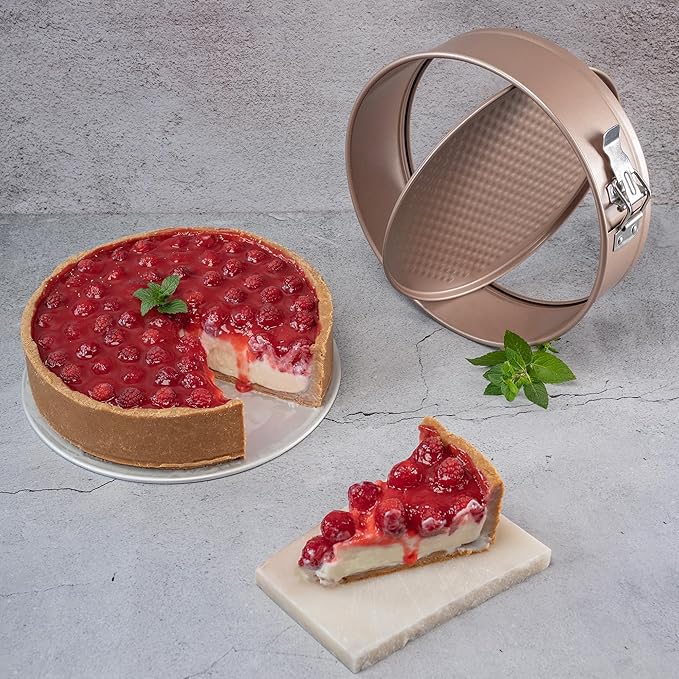 Nonstick 8 Inch Springform Cheesecake Pan | PFOA & BPA Free Non Toxic Spring Form Cake Mold | Best Nontoxic Non Stick Springform Pans for Baking | Leakproof Cake Tin