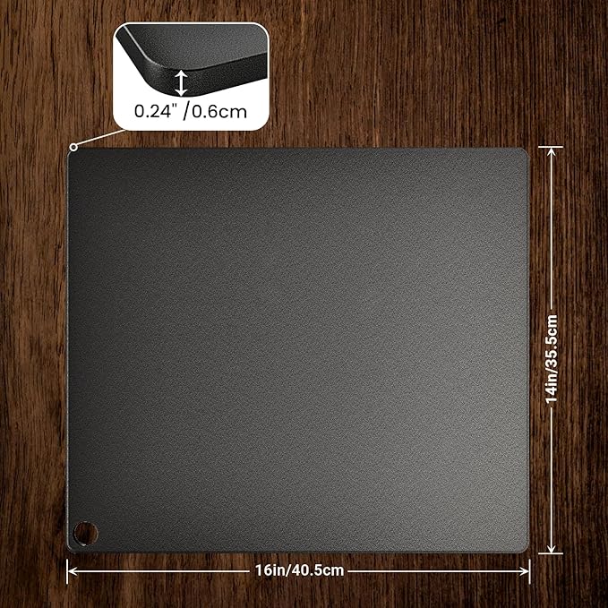 Onlyfire Pizza Steel Baking Stone for Oven BBQ and Grill - 16 x 14 inch Large Non-Stick Pizza Pan with High Performance Conductive Grilling Surface for Pizza Bread