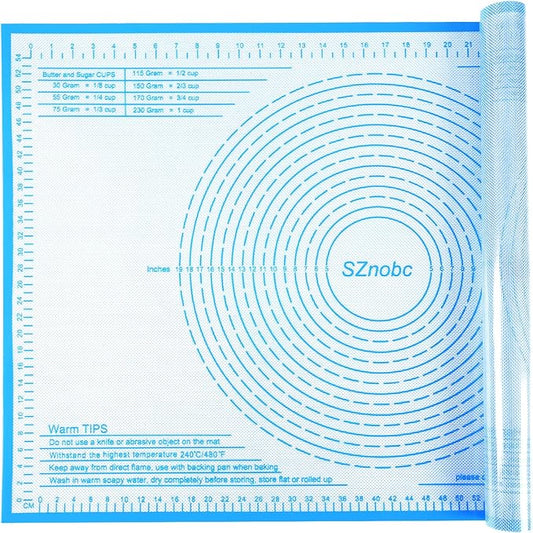 Silicone Pastry Mat 36'' By 24'' Extra Large Baking Mat with Measurements for Dough Rolling, Kneading Board, Kitchen Counter Mats for Dough, Pastry, Fondant, Pie Crust, Cookies, Bread, Pasta, Pizza