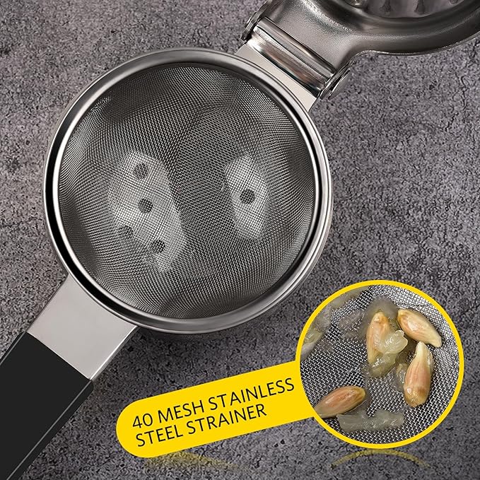 Lemon Squeezer, Sopito Stainless Steel Citrus Squeezer with Mesh Strainer Heavy Duty Lemon Press with Large Metal Bowl for Seedless Juicing, Non-Slip Grip Design Manual Juicer