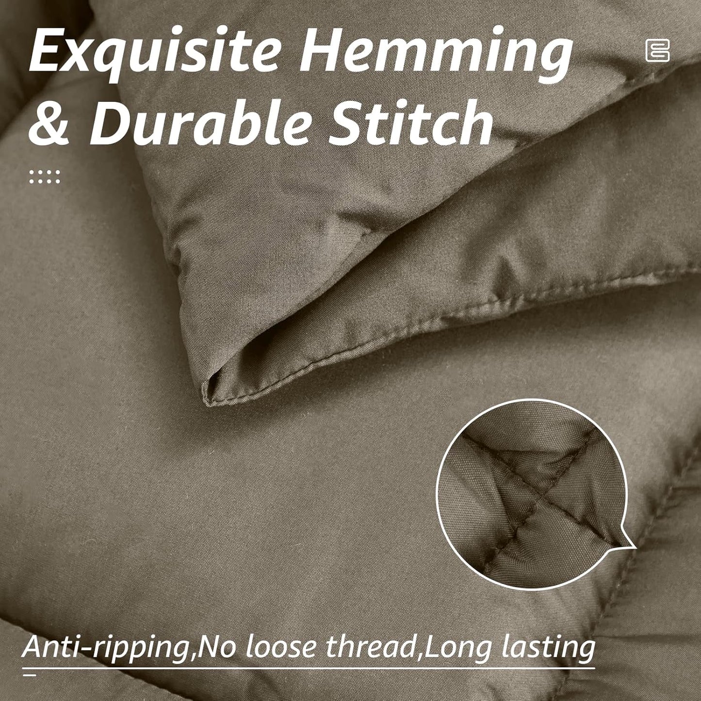 HYLEORY All Season California King Size Bed Comforter - Cooling Down Alternative Quilted Duvet Insert with Corner Tabs - Winter Warm - Machine Washable - Taupe,Cal King(96*104)