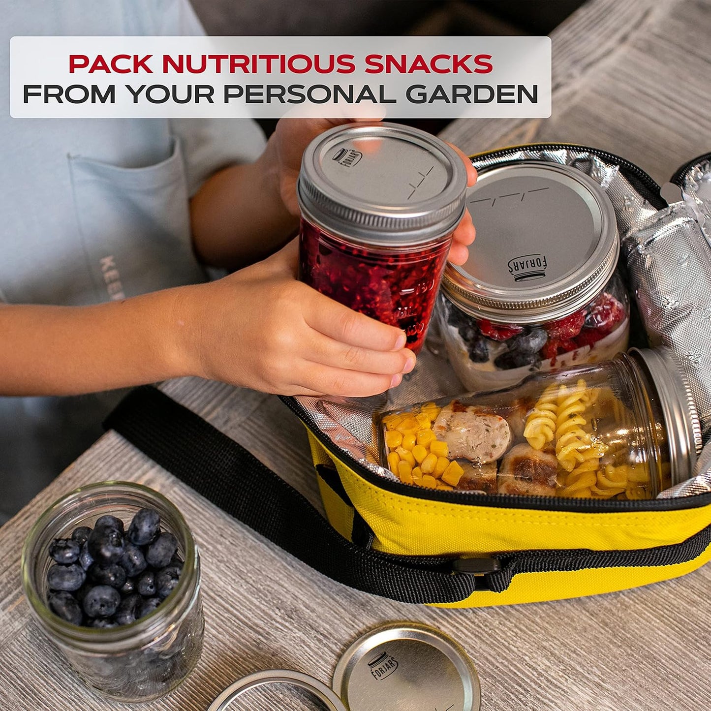 Wide Mouth Canning Lids, 50-Pack – Create Airtight Seals on Mason Jars to Preserve Food for Meal Prep & Emergency Food Storage – 3.4 In. Metal Lids with Silicone Seals – Canning Supplies by FORJARS