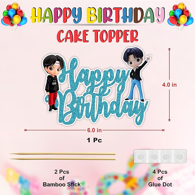 Seyal® Tiny Tan (BTS) Happy Birthday Cake Topper