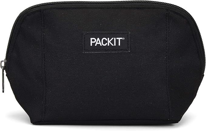 PackIt Freezable Snack Bag, Black, Built with EcoFreeze Technology, Foldable, Reusable, Zip Closure Locks in Cool Dry Air, Great for All Ages, and Fresh Snacks On the Go