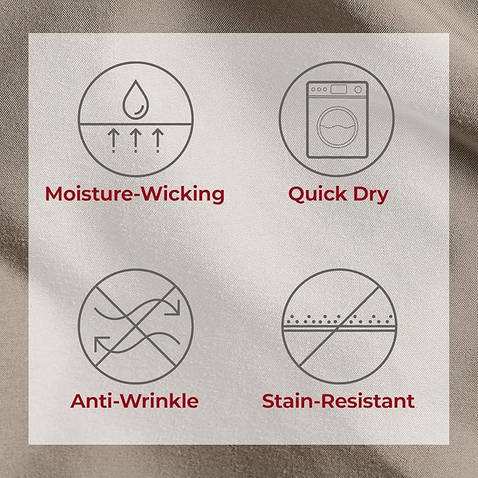 Mellanni Split King Sheets Set - 5 PC Iconic Collection Bedding - Hotel Luxury, Extra Soft, Cooling Bed Sheets - Wrinkle, Fade, Stain Resistant (Split King, Tan)