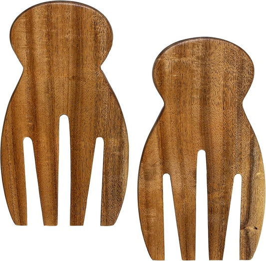 Salad Hands – Acacia Wood Salad Serving Utensils for Tossing & Serving