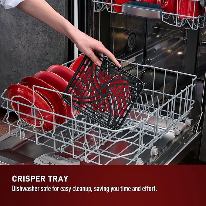 T-fal Infrared Air Fryer: 6 qt Digital Touch Screen, 7-in-1 Cooking Functions, 45-Seconds to reach 750°F on carbon fiber heater surface, No-Shake Technology, Crispy Finish, 1550W, Black