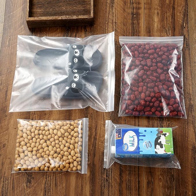 12" x 18" Thick Clear Reclosable Plastic Bags Large Zip Seal Lock Poly Bags With Zipper -3Mil for Clothing T-Shirts Shoes Toys Snack Storage -30 Pack