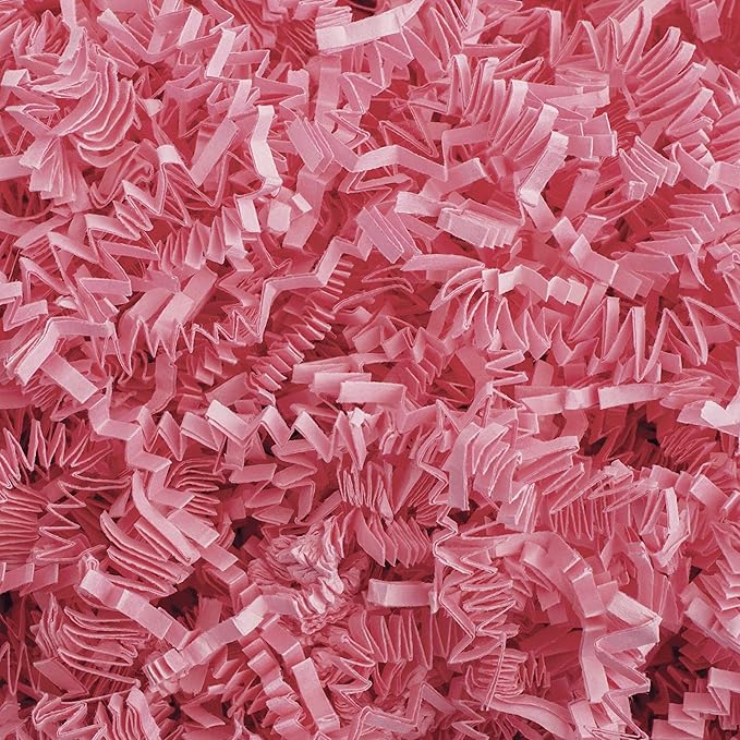 MagicWater Crinkle Cut Paper for Gift Baskets - 2LB - Light Pink - Perfect for Shredded Paper Filler, Basket Filler, Gift Boxes, Bridesmaid Gifts, Halloween Stuffers & More – Ideal for All Occasions