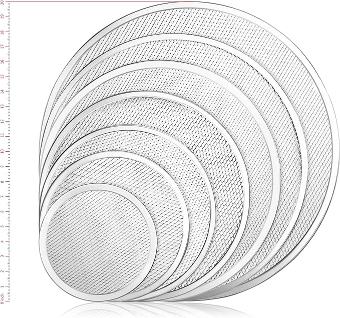 New Star Foodservice 50998 Restaurant-Grade Aluminum Pizza Baking Screen, Seamless, 20-Inch, Pack of 6