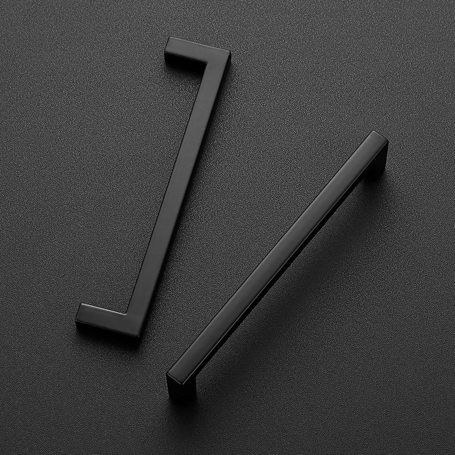 Ravinte 20 Pack 5 Inch Hole Center Solid Slim Square Pulls Matte Black Kitchen Cabinet Handles Square Bar Drawer Handles Flat Black Drawer Pulls for Cupboard Dresser and Cabinets