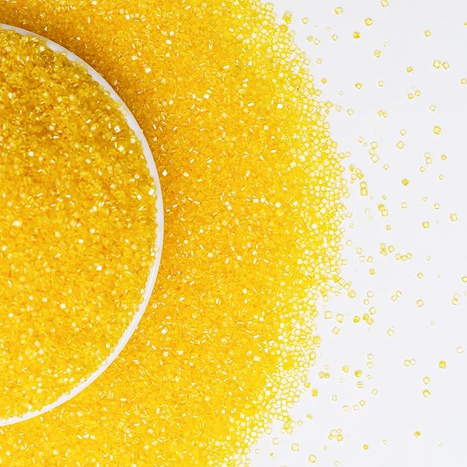 Kasvan Yellow Sanding Sugar Sprinkles - Edible Sugar Crystals, Baking Cake Decorations, Ice Cream Toppings cupcake Decorating, Wedding Party Chirstmas Supplies, 85g/3.2oz
