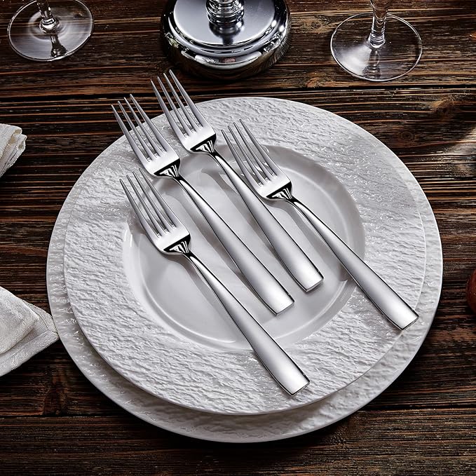 KEAWELL Premium 20/45/65 Piece Louis Silverware Set, 18/10 Stainless Steel, Service for 4/8/12, Fine Flatware Set, Dishwasher Safe (45)