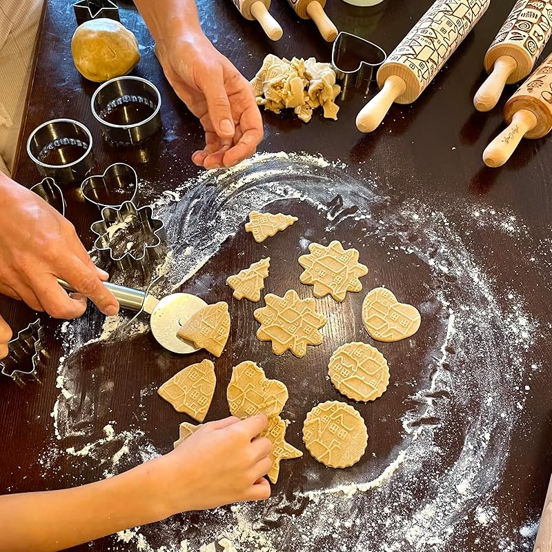 SAKURA TREE Embossing Rolling Pin with Blooming Sakura Flowers Pattern. Dough and Clay Roller for Embossed Cookies Fondant Pottery. Cookie and Ceramic Stamp. Backing Gifts for Women by Algis Crafts
