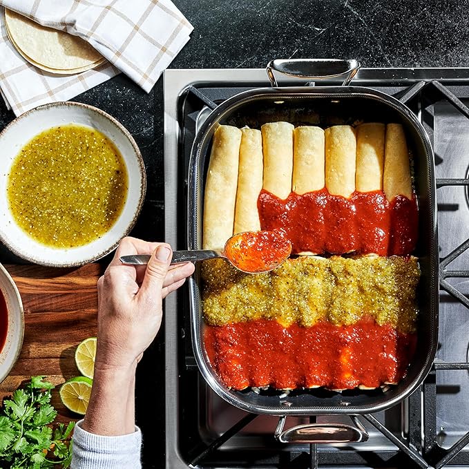 HexClad Hybrid Nonstick Roasting Pan with Rack, Dishwasher-Friendly, Oven-Safe Up to 900°F, Compatible with All Cooktops