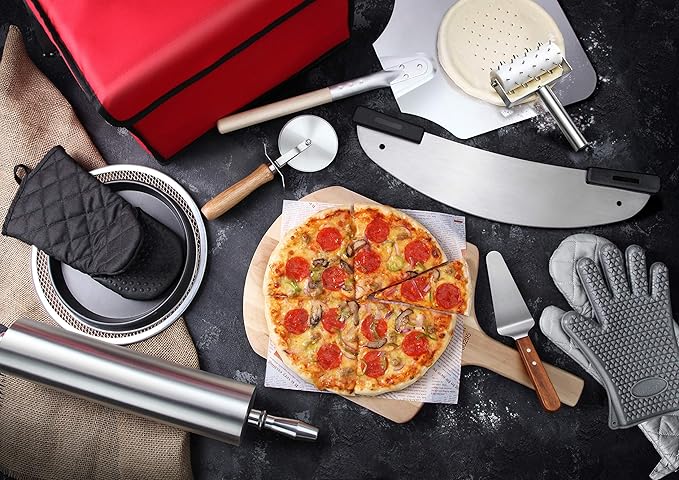 New Star Foodservice 50172 Aluminum Pizza Peel, Wooden Handle, 12 x 14 inch Blade, 52 inch overall