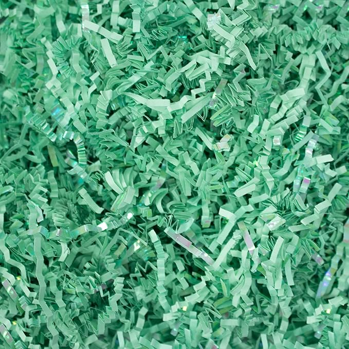 MagicWater Crinkle Cut Paper for Gift Baskets - 2LB - Diamond Mint - Perfect for Shredded Paper Filler, Basket Filler, Gift Boxes, Bridesmaid Gifts, Halloween Stuffers & More – Ideal for All Occasions