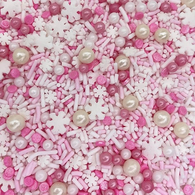 Sprinkles | Frozen in Sugar Sprinkle Mix | Blue Sprinkles | Confetti Sprinkles | Metallic Sprinkles | Snowflake Sprinkles | Cake Sprinkles (Pink)