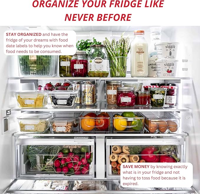 2x1 Dissolvable Food Labels, 500 Label Stickers, Bottle Labels for Storage Bins, Sticker Labels for Food containers, (500, Blank)