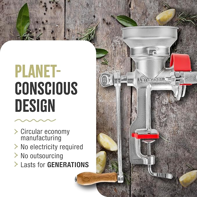 Victoria Manual Cast Iron Grain Mill with Low Hopper, Premium Corn-Grinding Mill and Grain Grinder, Made in Colombia