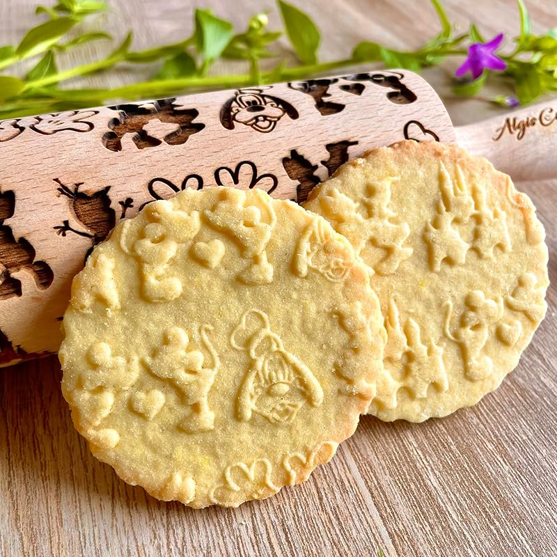 FAIRY TALE EMBOSSING ROLLING PIN MOUSE DOG LASER ENGRAVED DOUGH ROLLER GIFT for CARTOON FAN