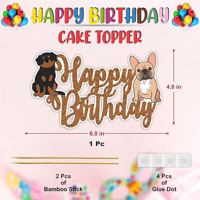 Seyal® Pupy Dog Happy Birthday cake topper