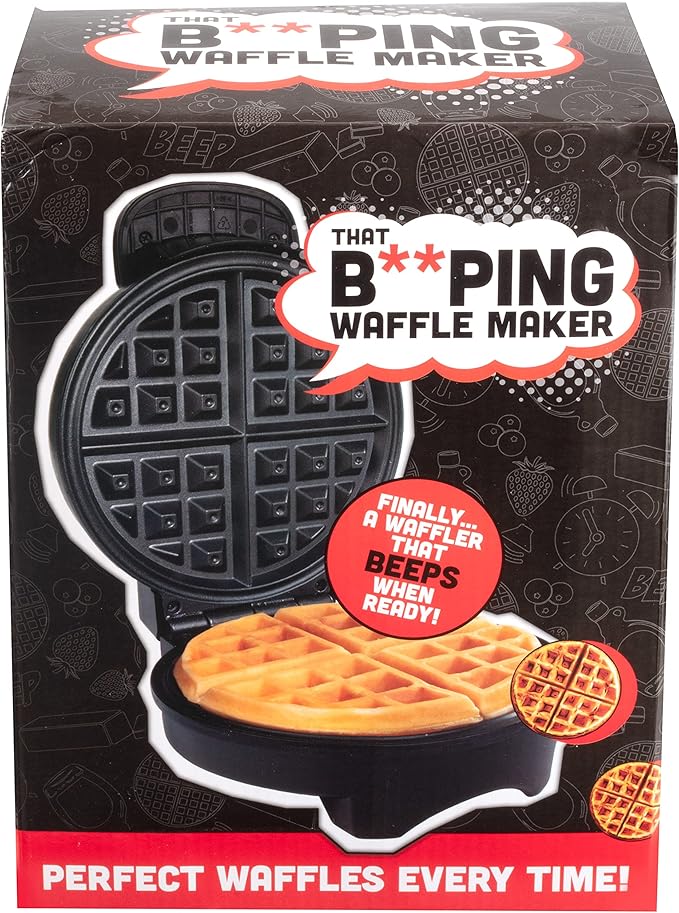 That BEEPING Waffle Maker- Personal 7" Belgian Waffler that BEEPS with Tone when Ready - Electric, Non Stick Griddle Iron w/Adjustable Browning Control- Unique Gift that Makes Breakfast Special