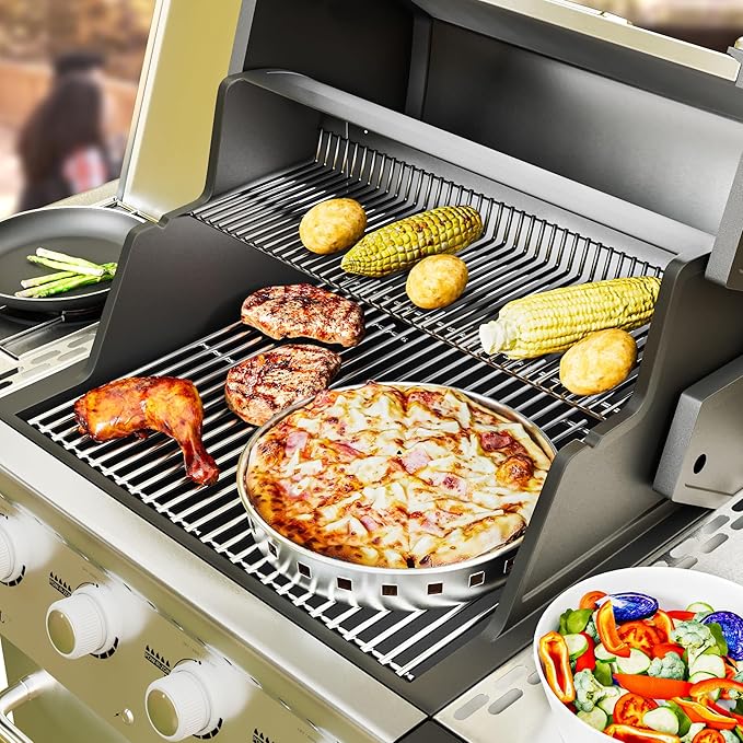 7637 Stainless Steel Cooking Grates for Weber Spirit I & II 200 Series Spirit E210 Spirit E220 Spirit S210, Spirit S220 with Front Control, 17.5 inch Grill Grates for Weber 7637 Gas Grills