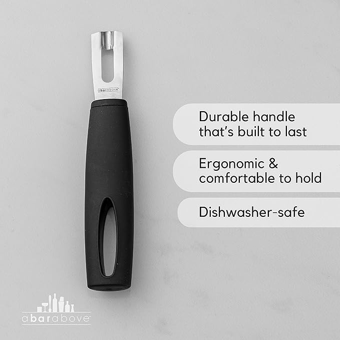 A Bar Above Premium Quality Channel Knife, Stainless Steel Bar Tool, Garnish for Cocktail Mixers, Lemon Zester, and Fruit Peeler, Professional Grade Bar Accessory, Durable Citrus Knife