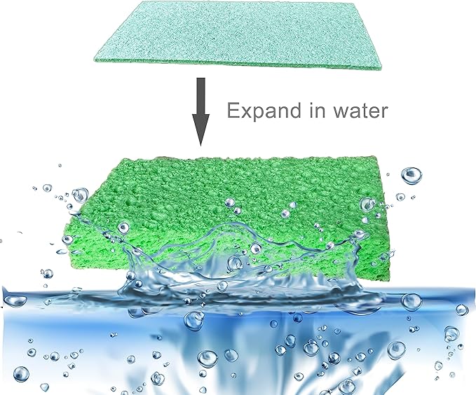 36 Pk Pop-Up Compressed Cellulose Sponges, Heavy Duty Scrub Kitchen Sponge, Clean Tough Messes Without Scratching Eco Friendly Reusable Compostable&Biodegradable 4.6x2.8x0.8Inch