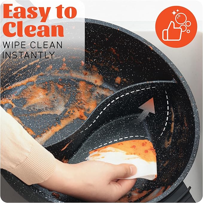 4L Electric Hot Pot with Divider - Dual-Flavor Shabu Shabu Pot with Slow Cooker Function, 1500W, Ideal for Family Meals & Social Gatherings, Black