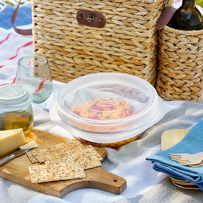 Stasher Premium Reusable Silicone Stretch Lids 3-Pack Box - Large, Clear, 9” Lids, Airtight Seal, Food Container Covers, BPA Free, Leak-free, Dishwasher Safe, Microwave Safe, Eco-Friendly