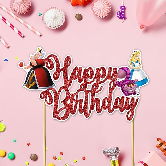 Seyal® Alice in Wondrland Happy Birthday Cake Topper