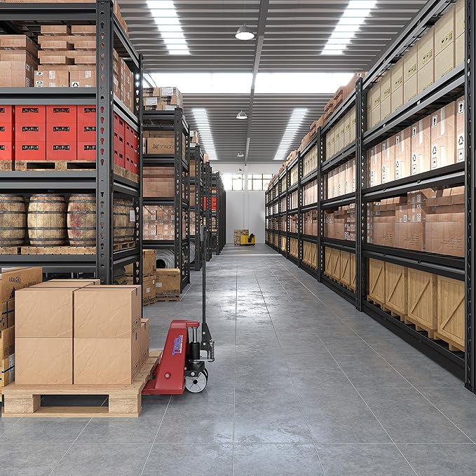 REIBII 48" W Garage Shelving 3000LBS Metal Shelving Heavy Duty Storage Shelves Adjustable Metal Shelf Industrial Pantry Shelves for Warehouse Garage Basement 48" W x 24" D x 72" H