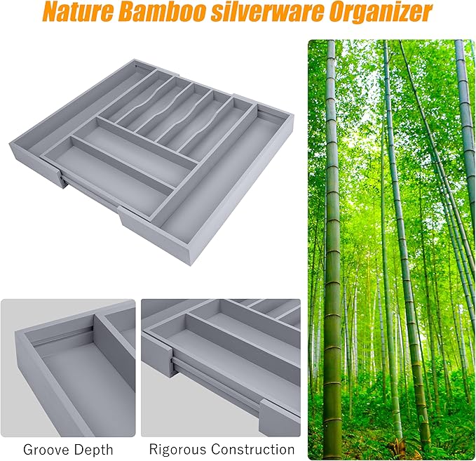 Kitchen Silverware Drawer Organizer and Storage Cabinet Utensil Rack Bathroom Counter Vanity Extra Large Big Cooking Drawer Organizers Countertop Pantry Storage Cabinet Best Kitchen Must Haves 2025