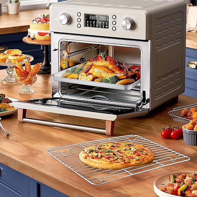 Homikit Baking Sheet with Wire Rack, 16" x 12" Stainless Steel Cookie Sheets for Baking, Thick Metal Baking Tray Jelly Roll Pan with Cooling Rack for Oven Roasting, Nonstick & Dishwasher Safe