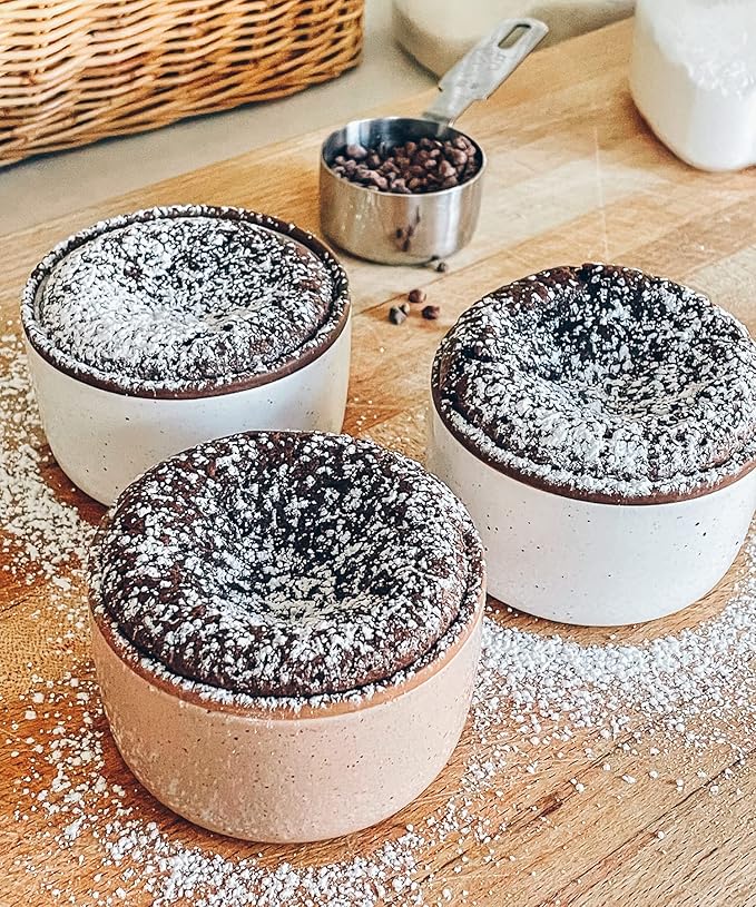 Mora Ceramic Ramekins - 4oz, Set of 6 - Small Oven Safe Baking Dishes/Cups - For Personal Pudding, Creme Brulee, Souffle, Serving Dip, Custard, Ice Cream - Single Mini Bowls - Assorted Neutrals