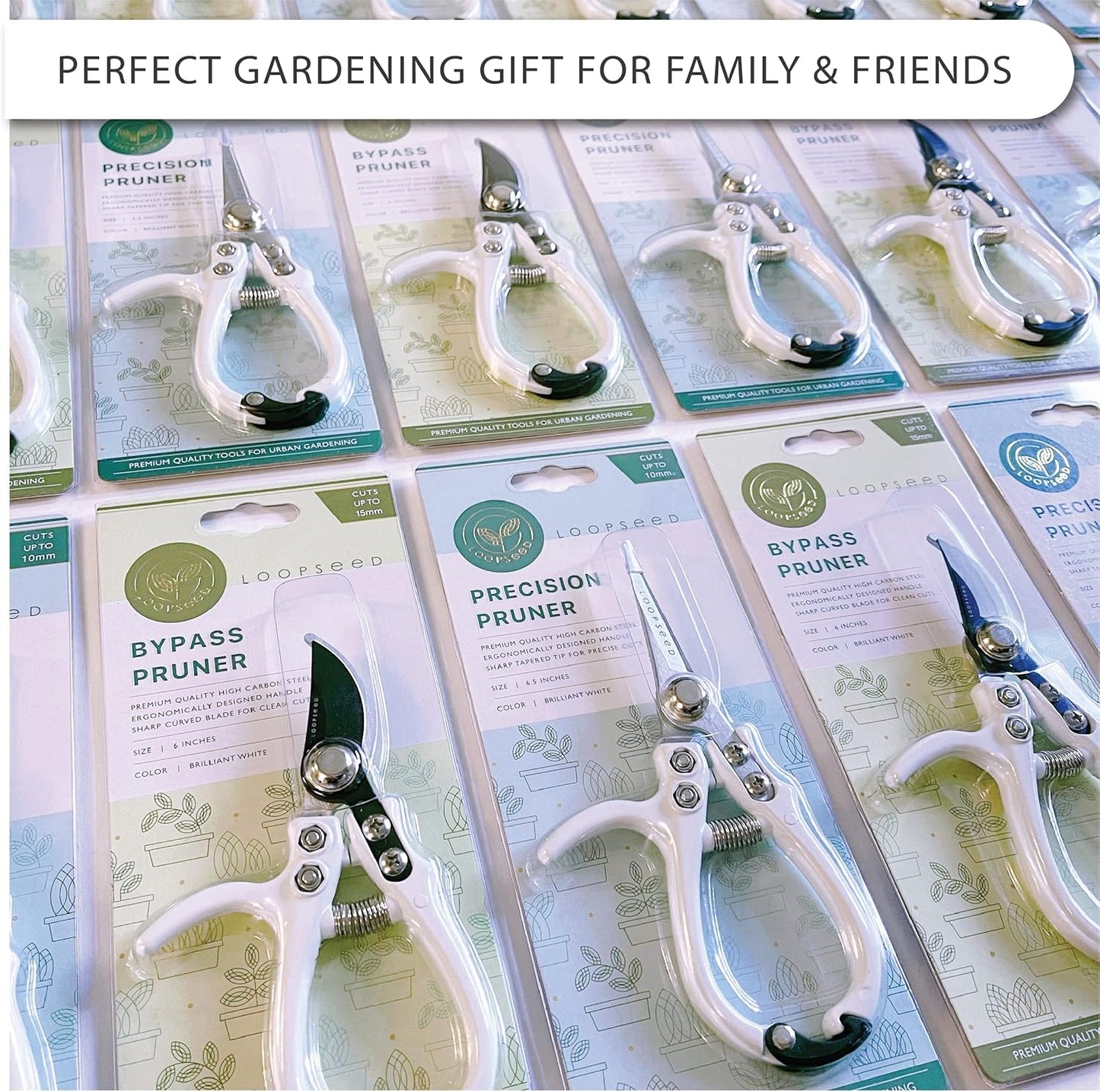 Plant Pruning Shears with Vegan Leather Sheath Garden Trimming Scissors with Belt Holster Bonsai Trimmers Herb Snips Flower Clippers Modern Tools 2 Piece Bundle (Cream Pruner Beige Sheath)