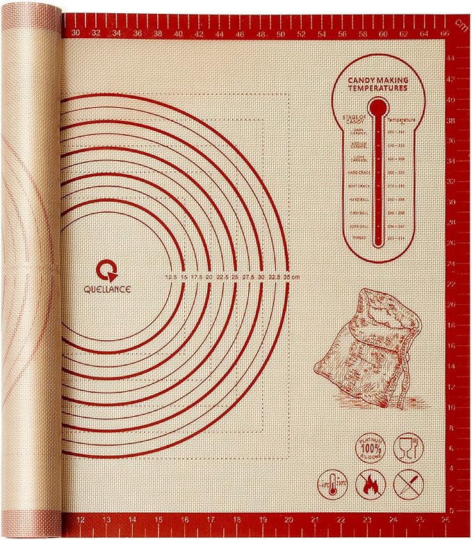 Silicone Baking Pastry Dough Mat - 28x20Inch Extra Large Cookie Bread Rolling Mats Sheet, Nonstick Kitchen Counter Kneading Board, Thick Reusable Pie Cookies Pizza Fondant Making Matt with Measurement