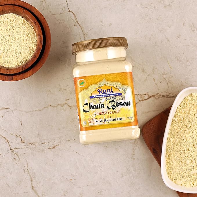 Rani Chana Besan (Chickpeas Flour, Gram) 32oz (2lbs) 908g PET Jar ~ All Natural | Vegan | Gluten Friendly | NON-GMO | Kosher | Indian Origin