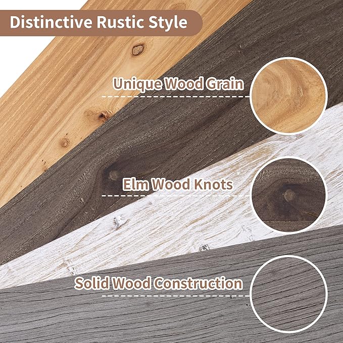 Floating Shelves for Wall, Rustic Elm Wood 56'' W x 8" D Wall Shelf with Invisible Bracket, Large Long Wall Mounted Storage Shelves for Living Room, Bedroom, Kitchen, Bathroom Decor, White Wash