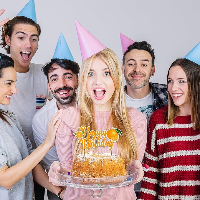 Seyal® Orange Happy Birthday Cake Topper